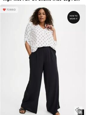 Torrid Black High-Rise Pull-On Wide Leg Pants 1